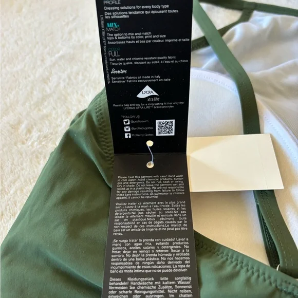 Profile By Gottex Olive Green One Piece Swimsuit - Picture 3 of 4